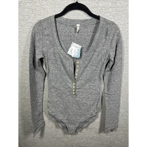 NEW Intimately Free People Dylan Thermal Bodysuit Black Size XS